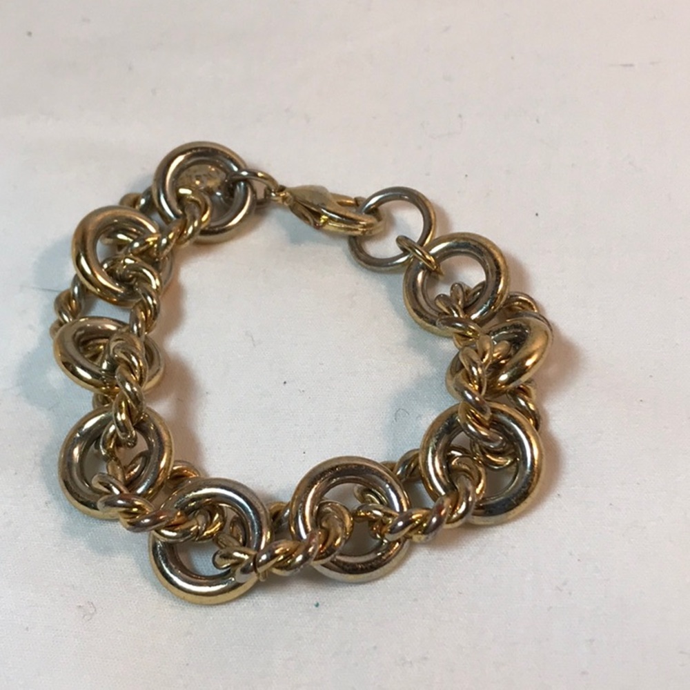 J Crew bracelet, links are in gold tone, 7 in length, signed, chunky sty…